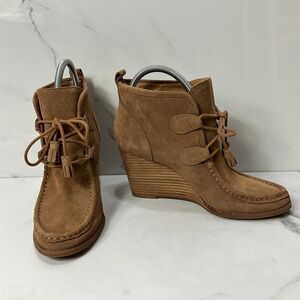 LUCKY BRAND Yaney Suede Wedge Heel Ankle Booties